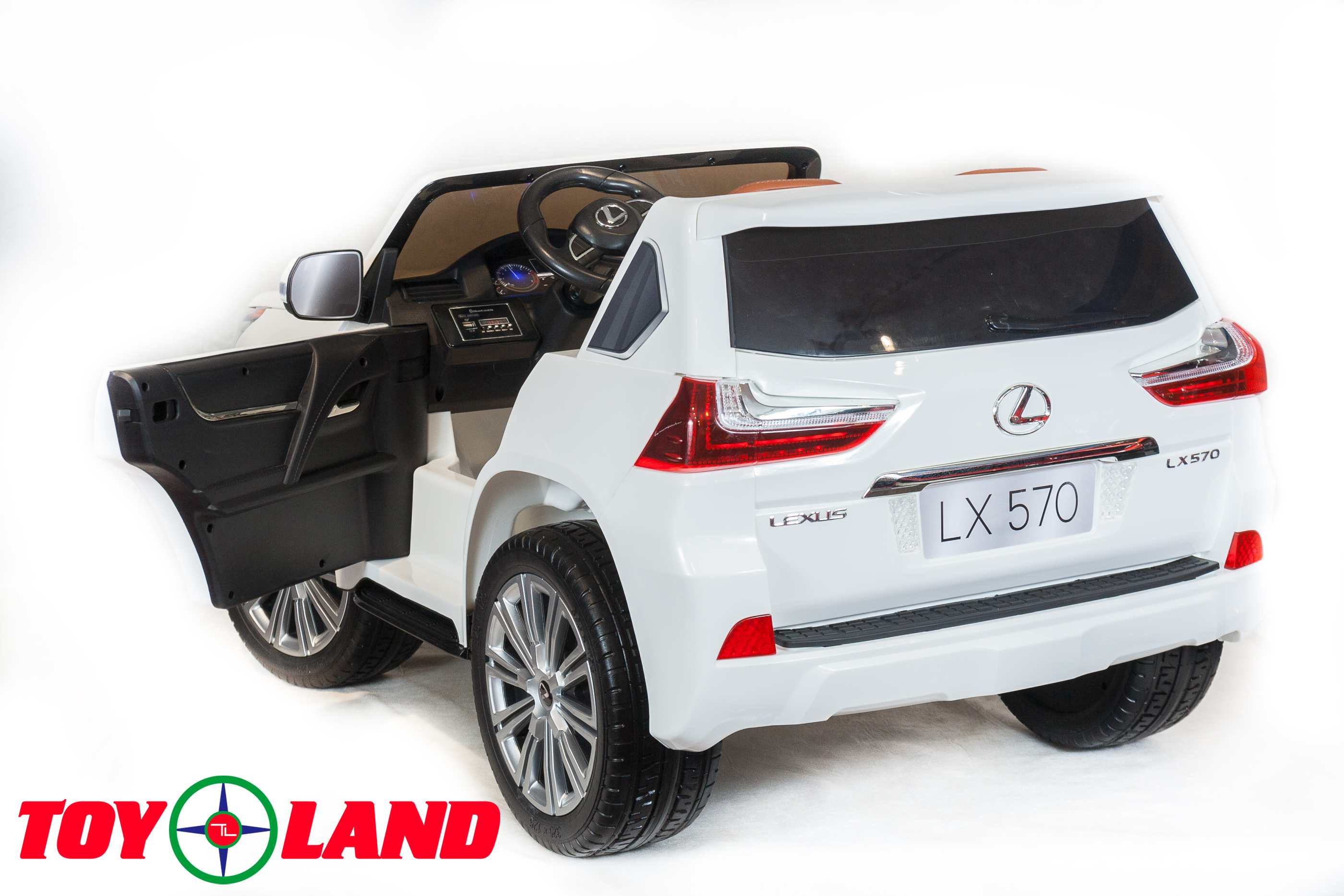 Двухместный 4х4 электромобиль Lexus LX570 с пультом 4WD (Белый) BK - F570